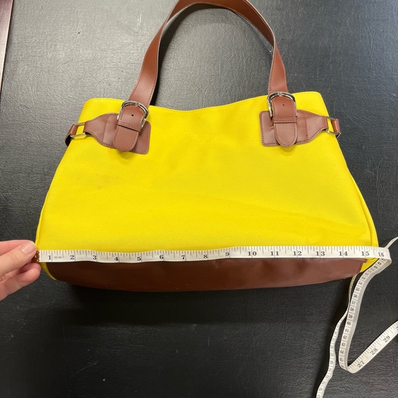 Bright yellow canvas shoulder bag - Picture 8 of 11